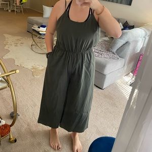 NWT army green, wide leg jumpsuit